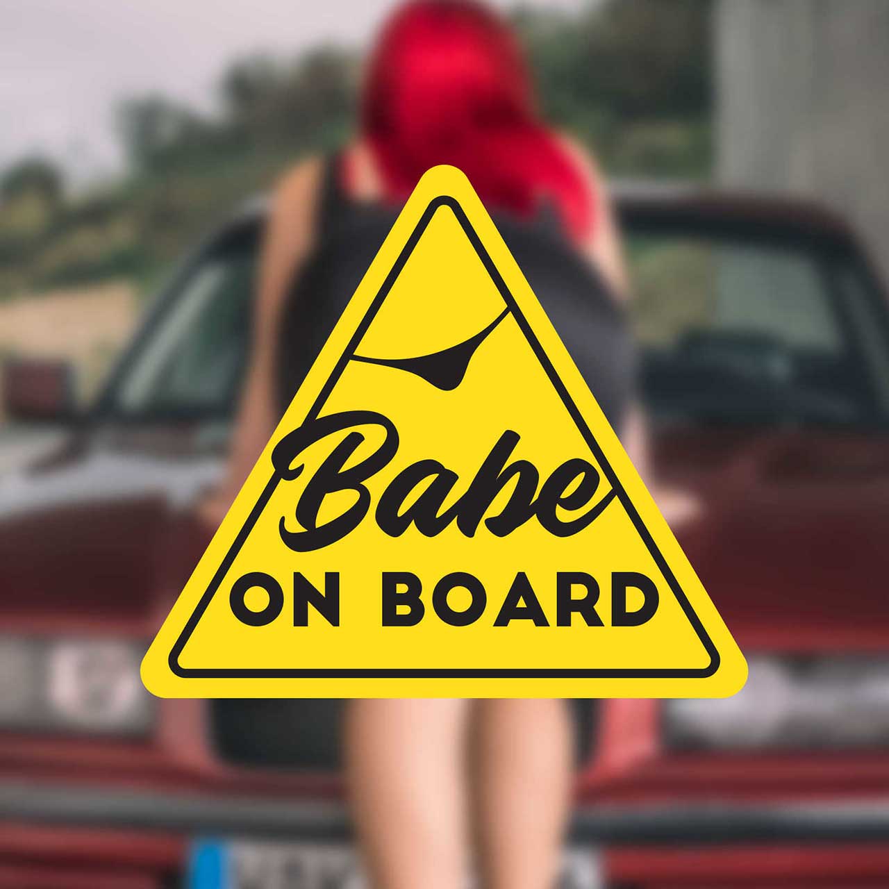 Babe on board vinyl decal sticker with panties