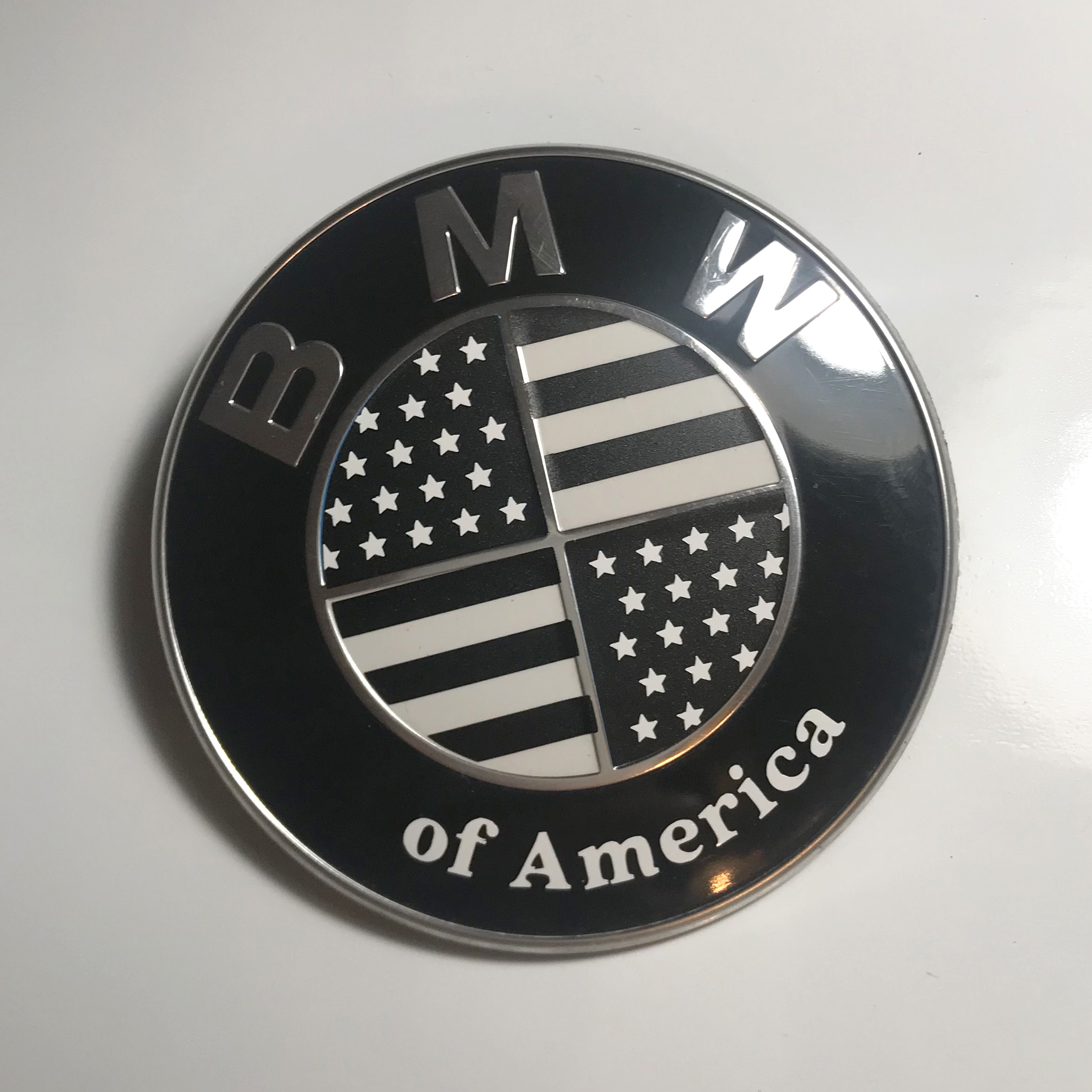 American Flag BMW Emblem Overlay Sticker