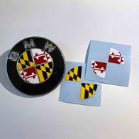 BMW Badge Overlay Sticker with the Flag of Maryland