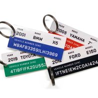 Custom Keychain with Your Car VIN Number, Make and Model. Keyring for Car