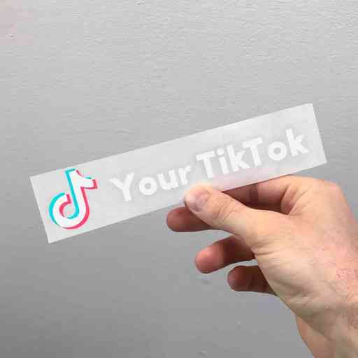 TikTok social network sticker with your account name on it. Available in light and dark color variations. Sticker is contour cut out of premium outdoor vinyls. Transparent background.