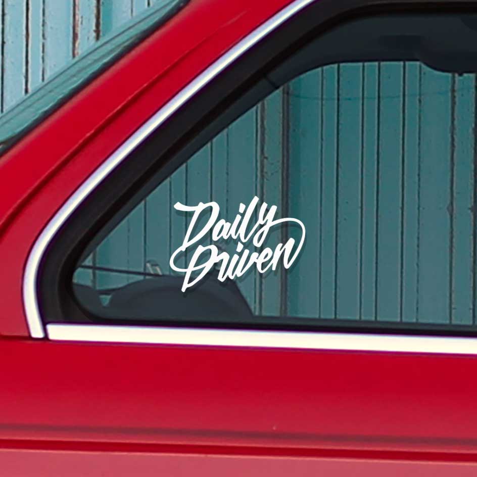 Daily Driven sticker Daily Driven sticker for sport cars that are driven every day. Available in different colors.