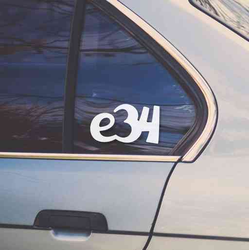 Sticker for BMW e34. Available in different colors. Contour cut from premium outdoor vinyls. Never fades out.