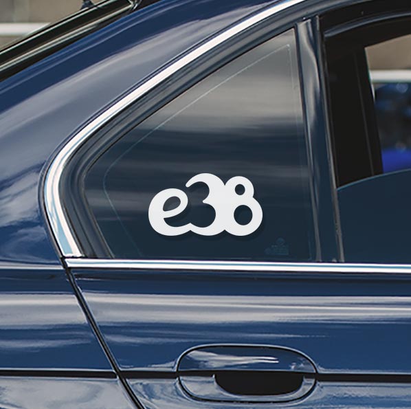 Sticker for BMW e38. Available in different colors. Contour cut from premium outdoor vinyls. Never fades out.
