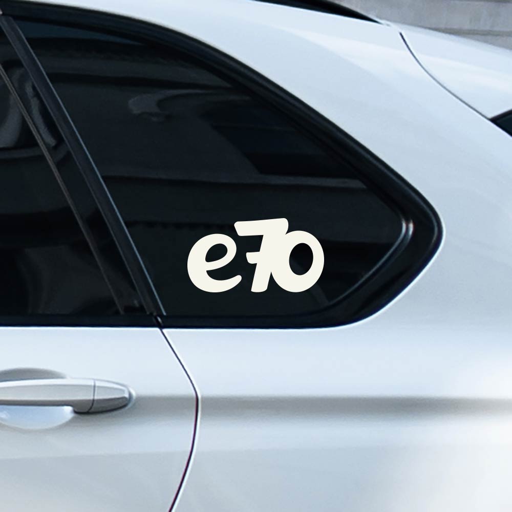Sticker for BMW e70. Available in different colors. Contour cut from premium outdoor vinyls. Never fades out.