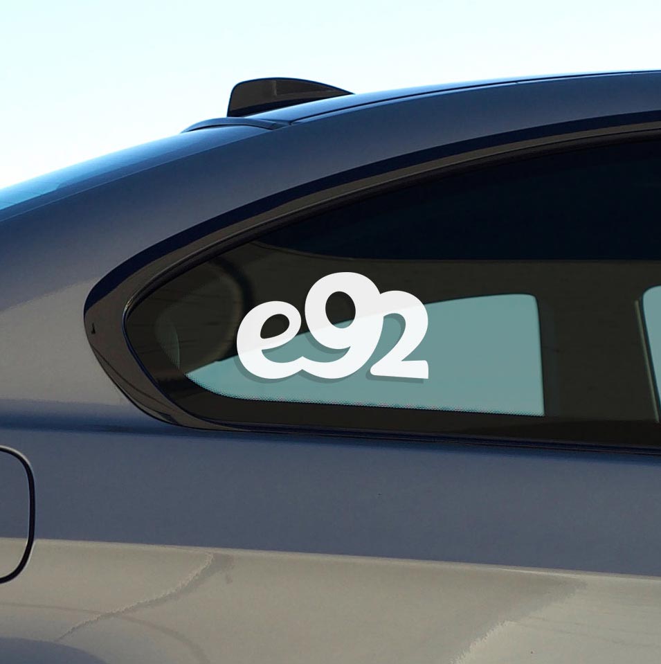 Sticker for BMW e92. Available in different colors. Contour cut from premium outdoor vinyls. Never fades out.