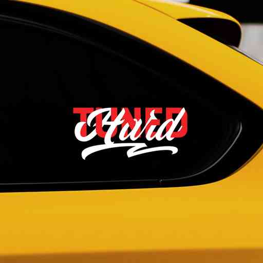 HARD Tuned sticker for project cars, drift vehicles and tuned trucks. Will look great on stanced (lowered) vehicles. Neat lettering, available in white and red colors.