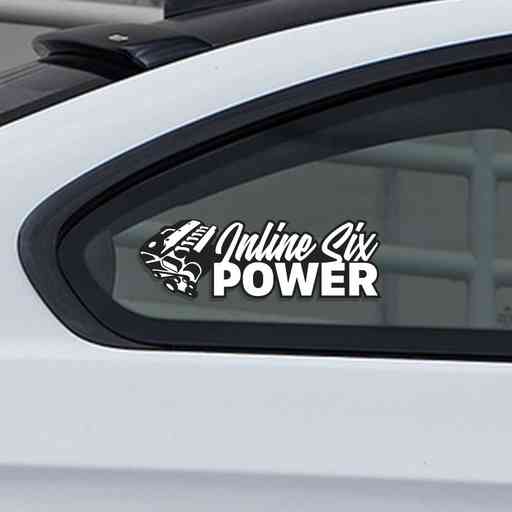 Sticker for cars with inline six cylinder engine displacement. 