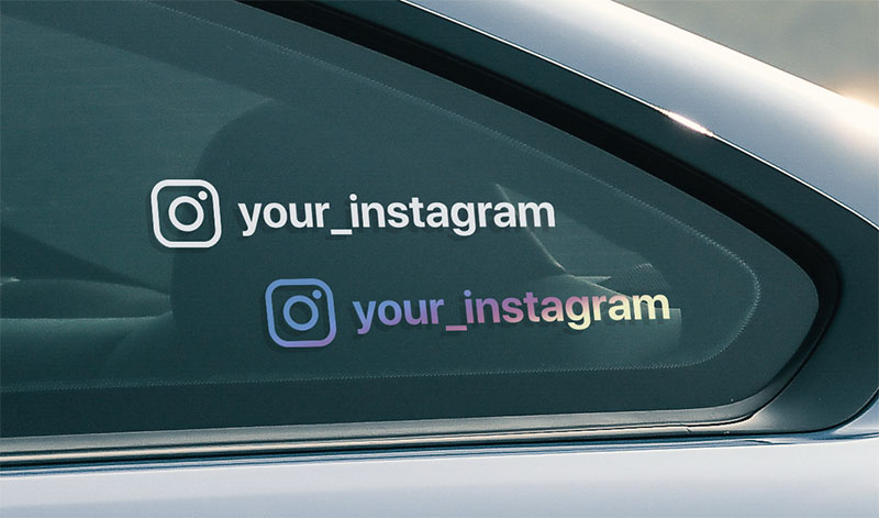 Custom Instagram name stickers