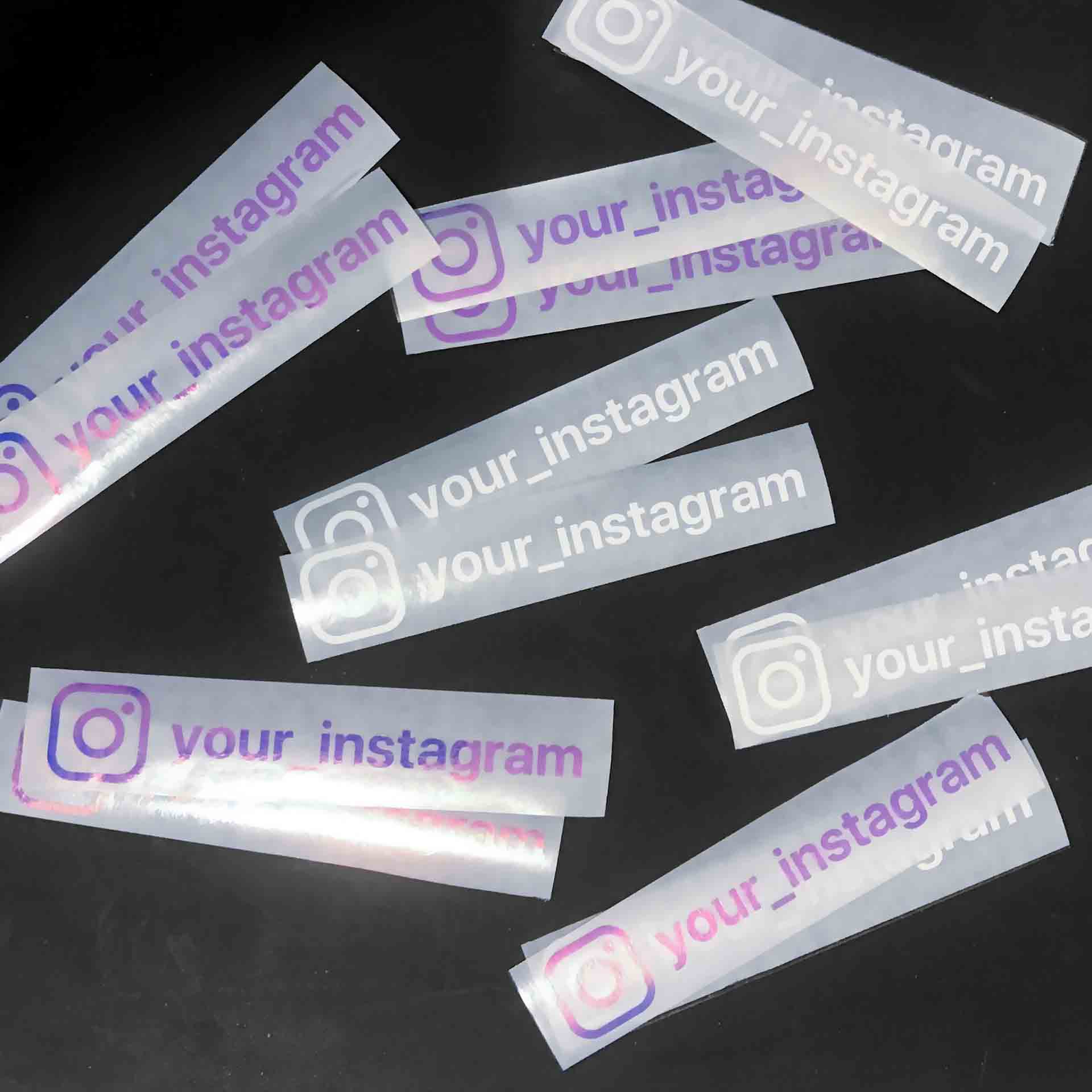 White and holographic instagram stickers with transparent background