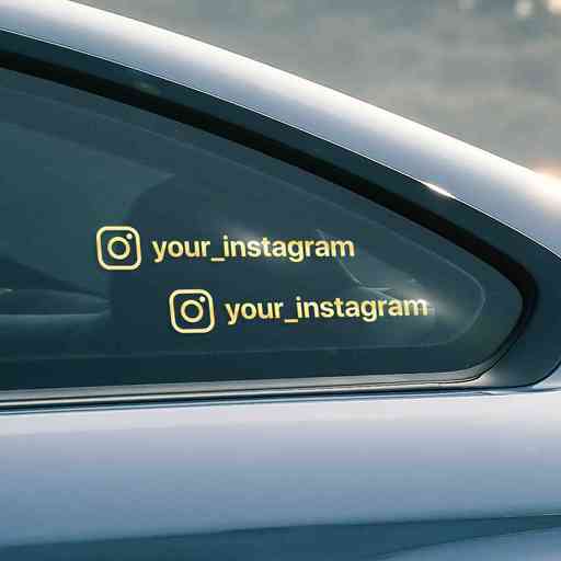 A set of two custom stickers with your Instagram name (handle). Stickers are contour cut out of premium outdoor vinyls. Transparent background. Available in white, holographic, silver, gold and rainbow colors. Stickers come with installation instructions.