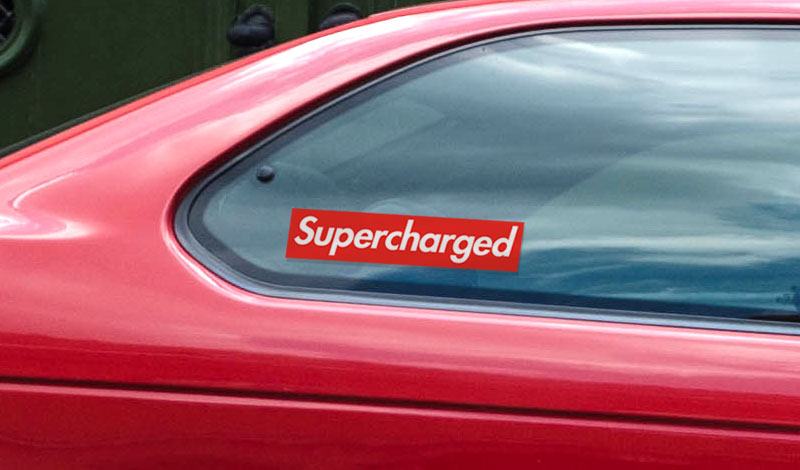 Supercharged sticker