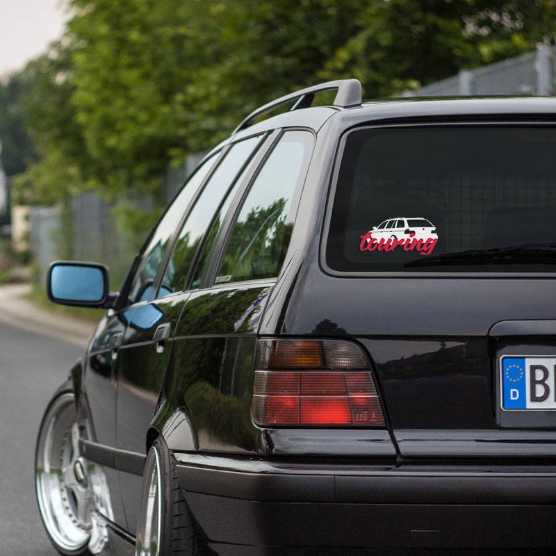 Touring sticker on a bmw e36 wagon